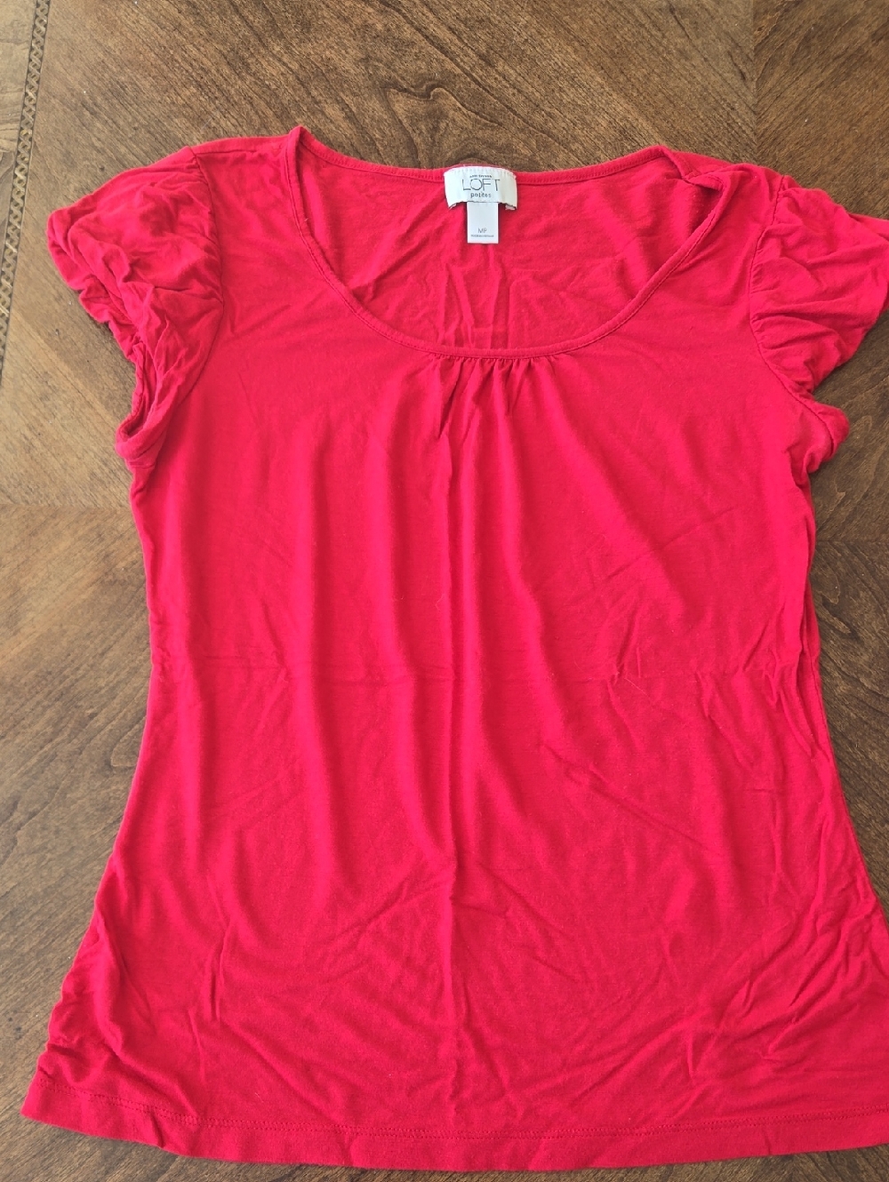 LOFT Bright Pink Scoop Neck Short Sleeve Tee
